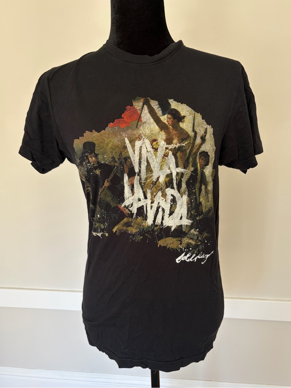 Vintage Coldplay 2008 Viva La Vida Tour Concert Tee Revolutionary Print Size S